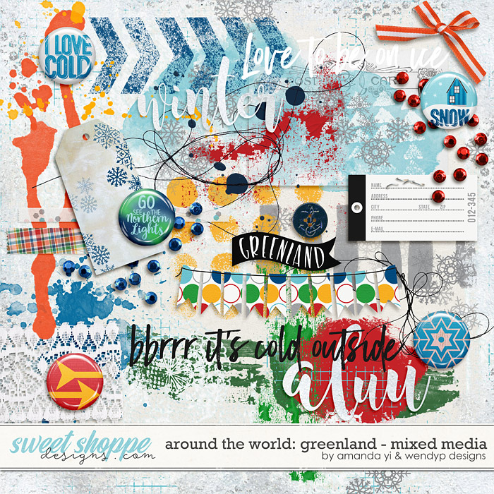 Around the world: Greenland - Mixed Media by Amanda Yi & WendyP Designs