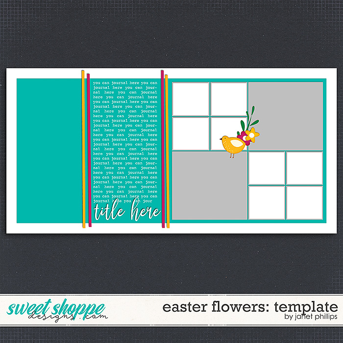 EASTER FLOWERS: TEMPLATE by Janet Phillips