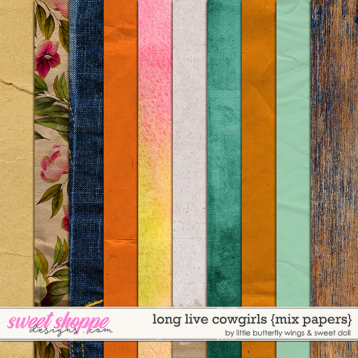 Long Live Cowgirls {Mix Papers} by Little Butterfly Wings & Sweet Doll  