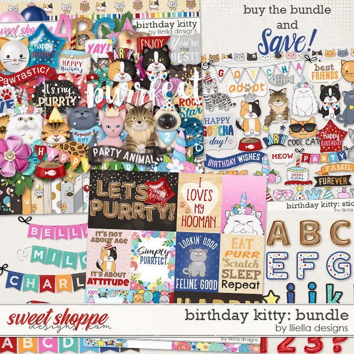 Birthday Kitty Bundle by lliella designs