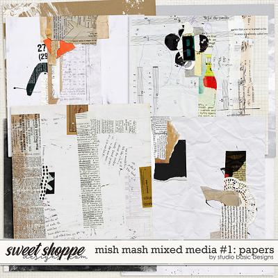 Mish Mash Mixed Media #1 Papers by Studio Basic