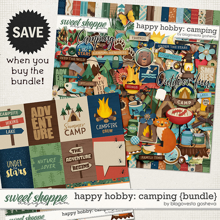 Happy Camper Digital Scrapbook Big Bundle Collection Digital Scrapbooking 