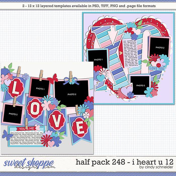 Half Hearts Stencils (2 Pack)
