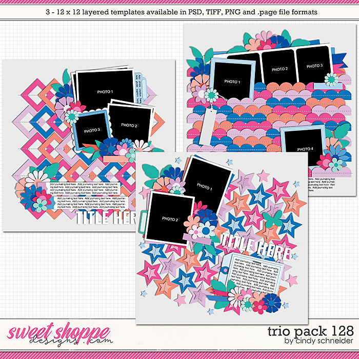 Cindy's Layered Templates - Trio Pack 128 by Cindy Schneider