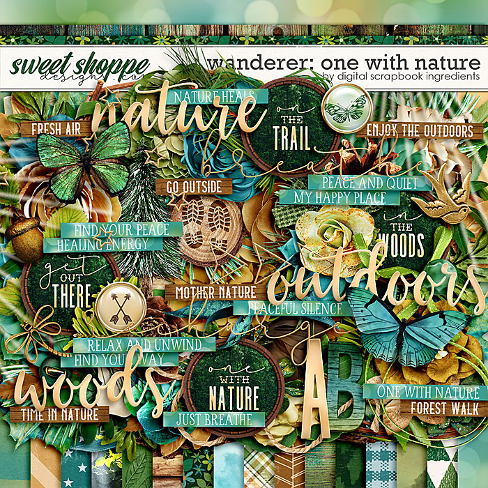 Digital Scrapbooking Kits, Green Thumb Page Kit-(Whispy), Hobbies,  Nature, Seasons - Spring, Seasons - Summer