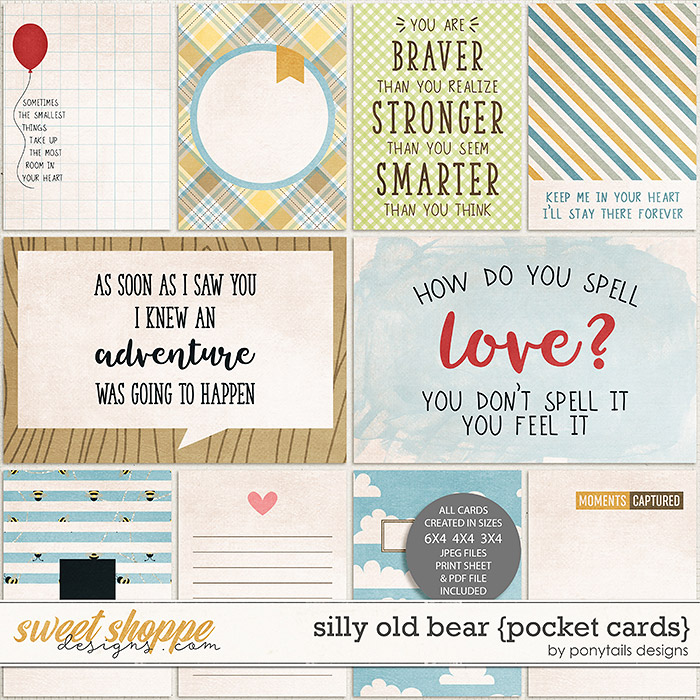 Silly Old Bear Pocket Cards by Ponytails