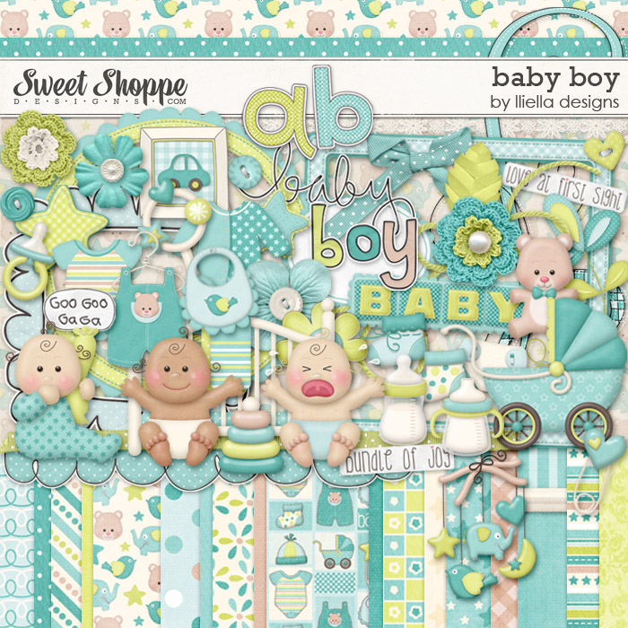 Baby Boy Scrapbook Layout - CutCardStock Blog