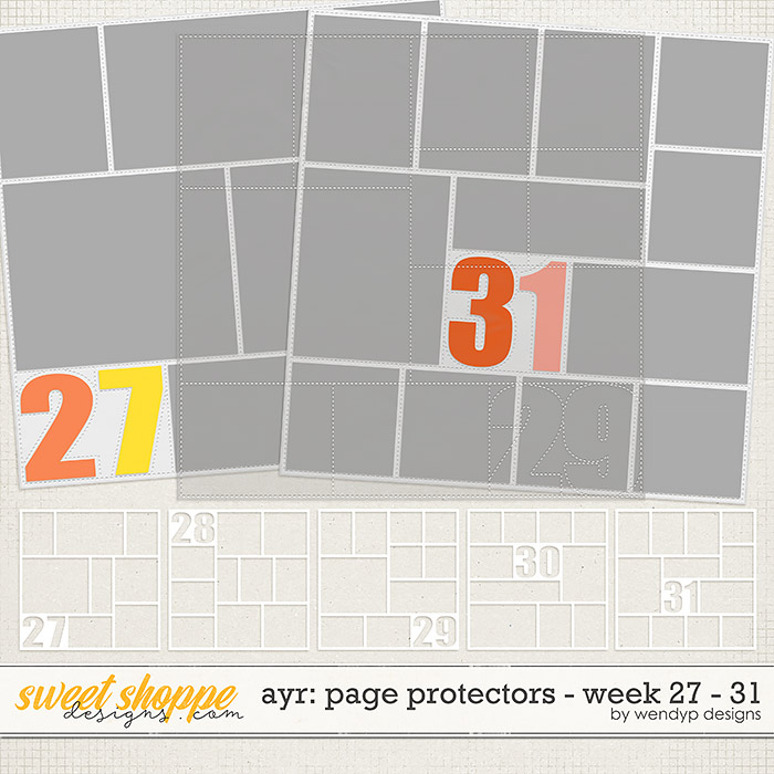 All year round: page protectors - week 27 to 31 by WendyP Designs