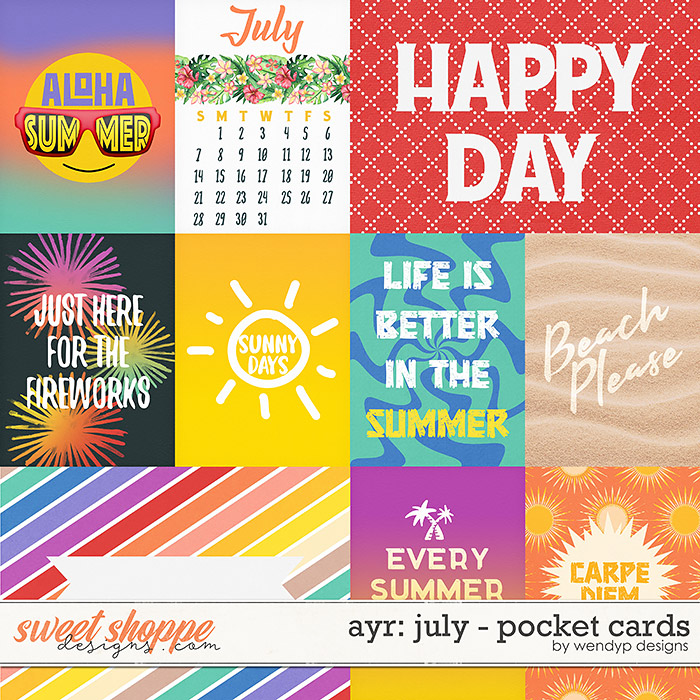 All year round: July - pocket cards by WendyP Designs