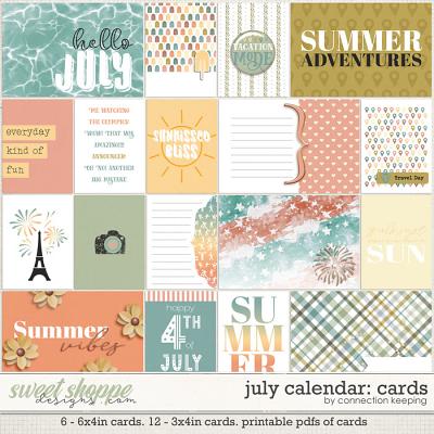 July Calendar Journal Cards by Connection Keeping